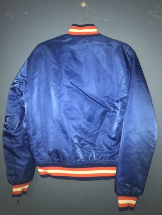 VTG 80s 90s Starter NBA York Knicks Nylon Satin Bomber Jacket Blue Medium 5