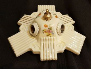 Vintage Porcelier 3 - Bulb Porcelain Ceiling Light Fixture,  Wiring,  Guaranteed