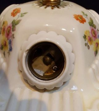 Vintage PORCELIER 3 - Bulb Porcelain Ceiling Light Fixture,  Wiring,  Guaranteed 6