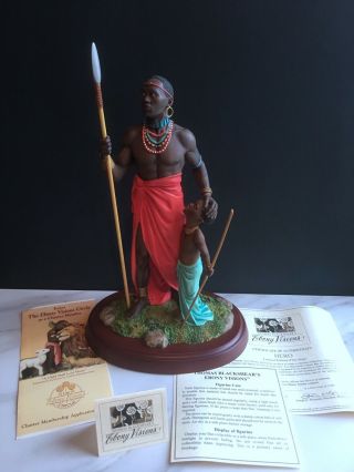 Nib Rare Vtg " Hero " Thomas Blackshear Ebony Visions Sculpture Limited Ed.  1998