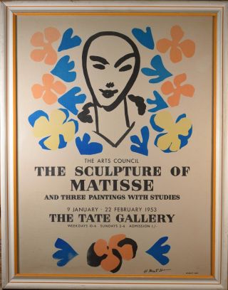 The Sculpture Of Matisse,  1953 Exhibition Lithograph Rare Variant,  Tate Gallery