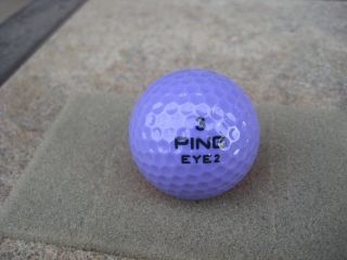 PING EYE 2 3 RED - LAVENDER GOLF BALL w/BLACK TEXT,  RARE COLOR 12