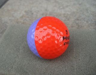 PING EYE 2 3 RED - LAVENDER GOLF BALL w/BLACK TEXT,  RARE COLOR 5