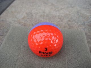 PING EYE 2 3 RED - LAVENDER GOLF BALL w/BLACK TEXT,  RARE COLOR 7