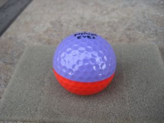 PING EYE 2 3 RED - LAVENDER GOLF BALL w/BLACK TEXT,  RARE COLOR 9