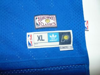 Vintage Adidas Indiana Pacers Reggie Miller Jersey XL Blue Hardwood Classics 4