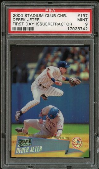 Rare 2000 Stadium Club Chrome First 1st Day Refractor Derek Jeter Psa 9 D 13/25