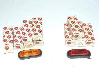 Do - Ray Red Amber Plastic Lens Marker Signal Lights Vintage Orginal Nors 485
