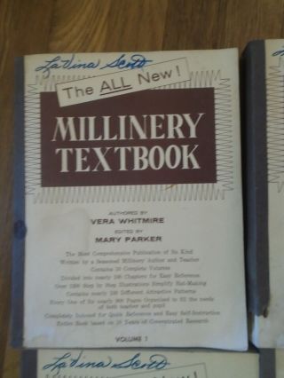 1961/VINTAGE HAT MAKEING - MILLINERY TEXTBOOK - BY VERA WHITMIRE - VOLUMES 1 THRU10 2