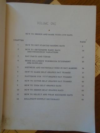 1961/VINTAGE HAT MAKEING - MILLINERY TEXTBOOK - BY VERA WHITMIRE - VOLUMES 1 THRU10 7