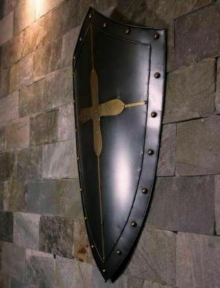 32  Large Europian Handmade Vintage Medieval Antique Knight Shield Steel Sca