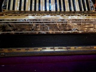 VINTAGE HOHNER ACCORDION GERMANY MOTHER OF PEARL,  CASE,  Stones in setting 4