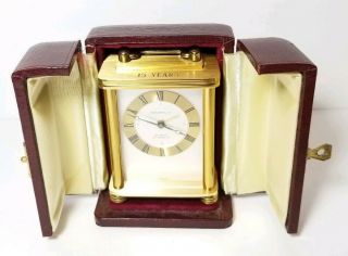 Vintage Tiffany & Co.  Carriage Mechanical 8 Day 15 Jewel Alarm Clock W/ Box Htf