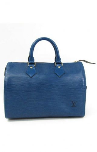 AUTH LOUIS VUITTON EPI LEATHER TOLEDO BLUE SPEEDY 30 VINTAGE HANDBAG 3