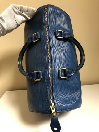 AUTH LOUIS VUITTON EPI LEATHER TOLEDO BLUE SPEEDY 30 VINTAGE HANDBAG 4