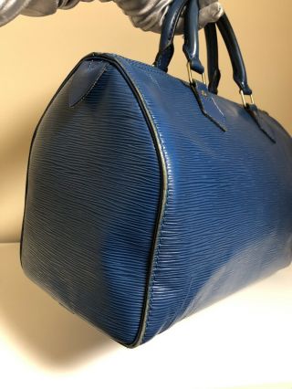 AUTH LOUIS VUITTON EPI LEATHER TOLEDO BLUE SPEEDY 30 VINTAGE HANDBAG 5