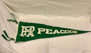 Vintage 1950s Peacock Military Academy San Antonio Texas Pennant Chicago Co.  Old