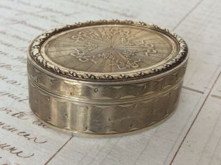 Gorgeous Antique French Solid Silver Gilt Vermeil Hallmarked Box Pill Patch