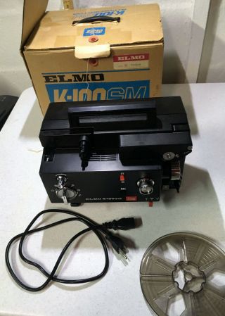 Vintage Elmo K - 100 Sm Dual Type 8mm Movie Projector,  Box Parts/repair