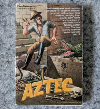 Aztec Adventure Apple Ii Datamost Vintage Boxed Computer Game Datasoft 1982