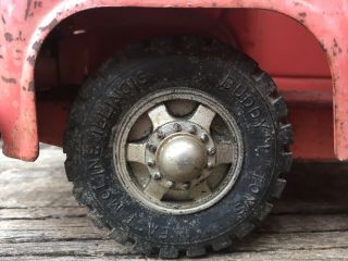 Vintage Buddy L Hydraulic Dump Truck Toy Pressed Steel Metal Pink 5