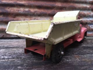Vintage Buddy L Hydraulic Dump Truck Toy Pressed Steel Metal Pink 8