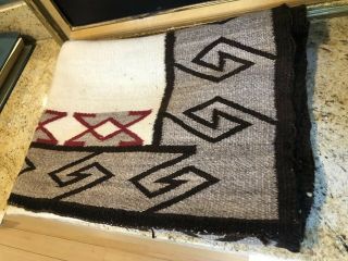 Fine Old Navajo Teec Nos Pos Southwestern Weaving Rug 54 X 36” (Rare Open Field) 3