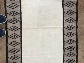 Fine Old Navajo Teec Nos Pos Southwestern Weaving Rug 54 X 36” (Rare Open Field) 6