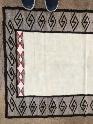 Fine Old Navajo Teec Nos Pos Southwestern Weaving Rug 54 X 36” (Rare Open Field) 7