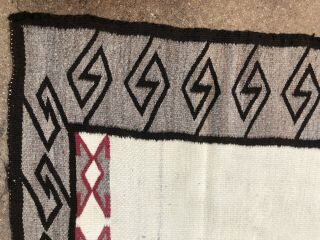 Fine Old Navajo Teec Nos Pos Southwestern Weaving Rug 54 X 36” (Rare Open Field) 8