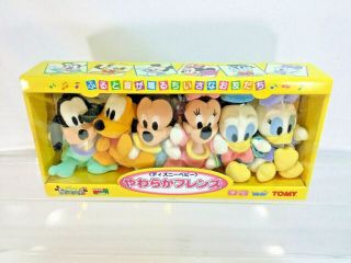 Rare Tokyo Disney Tomy Baby Rattle Plush Set Vintage Set Of Six
