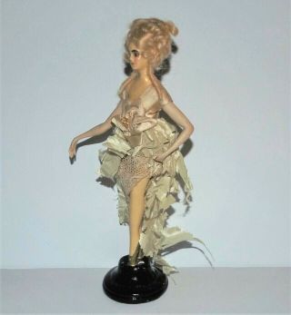 VINTAGE 1920 ' s WAX over COMPOSITION Bisque Arms Silk Dress FASHION DOLL 4