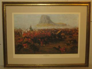 Rare Vintage Isandhlwana Anglo Zulu War Signed Naval & Military Gallery Print