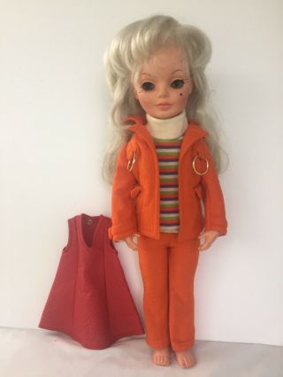 Vintage Italy Furga Alta Moda Doll Simona In Orange Pantsuit Plus Jumper Dress