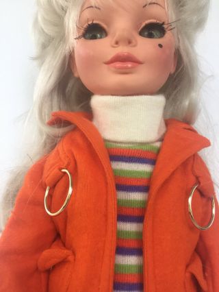 Vintage Italy Furga ALTA MODA Doll SIMONA in Orange Pantsuit plus Jumper Dress 4