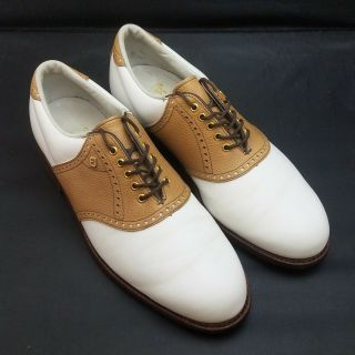 Footjoy Classics Mens Brown Saddle Golf Shoes Mens Size 7.  5 D Vintage