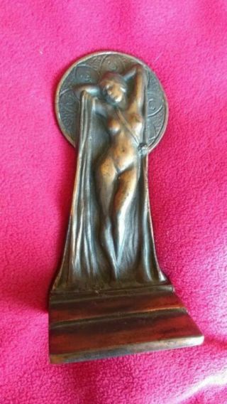 Vintage Art Deco Nude Lady Woman Bookends Cast Iron Bronze Circa 1920s 2