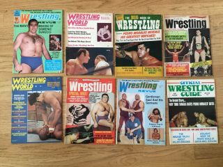 43 Vintage Early 70s Wrestling Magazines Wrestling Revue,  Inside Wrestling Andre 3