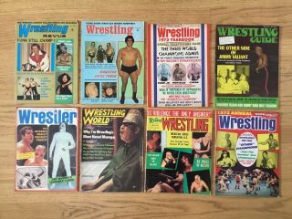 43 Vintage Early 70s Wrestling Magazines Wrestling Revue,  Inside Wrestling Andre 6