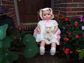 Rare 26 " 1939 Ideal Baby Coos Composition Doll,  Life Size Adorable Baby Doll