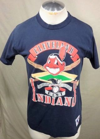 Vintage 1992 Nutmeg Cleveland Indians (large) Retro Mlb Baseball Graphic T - Shirt