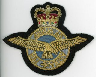 Lovely Post Ww2 Raf Royal Air Force Thick Gold Bullion Blazer Patch Badge