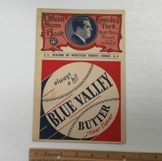Vintage 1933 Scorecard Comiskey Park Il Chicago White Sox Vs Yankees Game Wz5806
