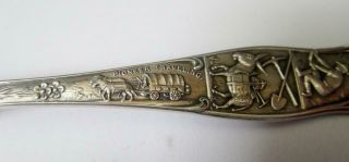 Antique Sterling Silver Souvenir Spoon,  Detailed Underground Mining,  Denver,  1905 4