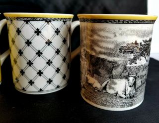 Set Of 4 VILLEROY & BOCH vintage AUDUN Coffee Cups Mugs fine porcelain china 2