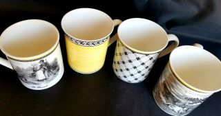 Set Of 4 VILLEROY & BOCH vintage AUDUN Coffee Cups Mugs fine porcelain china 4