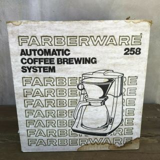 Rare Vintage Farberware 10 - Cup Automatic Drip Coffee Maker Brewing System 258