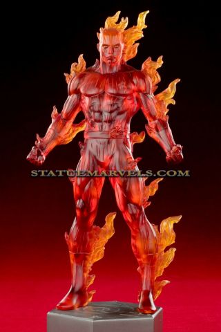 Bowen Designs Human Torch Statue Very Rare Translucent Fantastic Four