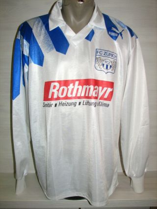 Ultra Rare 4 Fc Zurich 1992 Home Shirt Match??? Puma Long Sleeve Size Xl