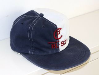 Vtg Polo Ralph Lauren Two Tone Cp - 93 Navy White Fitted Hat L Cprl Cp 93 92